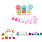 Maxbell DIY Slime Kit, 12 Colors Crystal Clay Mud Magic Transparent Clay Toys Stress Relief Toy Sludge Toys with 2Pcs Straw; 3pcs Clay Tools; 10Pcs Play Food Cups; 9Pcs Fruits Moulds for Both Adults and Children