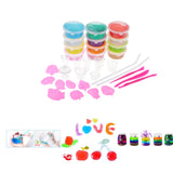 Maxbell DIY Slime Kit, 12 Colors Crystal Clay Mud Magic Transparent Clay Toys Stress Relief Toy Sludge Toys with 2Pcs Straw; 3pcs Clay Tools; 10Pcs Play Food Cups; 9Pcs Fruits Moulds for Both Adults and Children