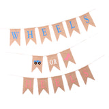 Maxbell Wheels Or Heels Gender Reveal Natural Bunting Burlap Banner Baby Shower