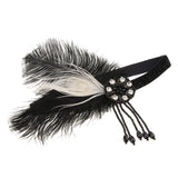 Maxbell 1920s Lady Girls Feather Crystal Tassel Headband Headwear Hair Accessories