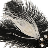 Maxbell 1920s Lady Girls Feather Crystal Tassel Headband Headwear Hair Accessories