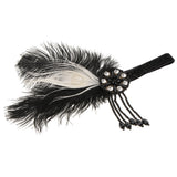 Maxbell 1920s Lady Girls Feather Crystal Tassel Headband Headwear Hair Accessories
