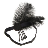 Maxbell 1920s Lady Girls Feather Crystal Tassel Headband Headwear Hair Accessories