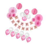 Maxbell Birthday Party Decorations Set, Paper Fans, Balloons, Happy Birthday Banner, Pom Poms , Swirls, for Adults and Kids Birthday Party Decoration