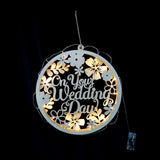 Maxbell On Your's Wedding Day Wooden Hanging Sign Board with Light String Decor Wedding Party Supplies