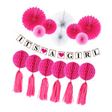 Maxbell Its A Girl Hanging Garland Honeycomb Pinwheel Fans Baby Shower Decor Kits