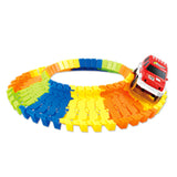 Maxbell Hot DIY Assembly Flexible Track Racing Car Model Kits Playset with Light Kids Educational Toy Xmas Gift - 28 Pieces