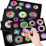 Maxbell Spirograph Design Set 8 Geometric Ruler Stencil Tools With Pen & Scratch Paper Spiral Drawing Art Craft Kid Educational Toys Gift