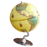 Maxbell 23cm ABS Geographical 360° Rotating World Map Ocean Globe Desktop Decor Teaching Aid Yellow