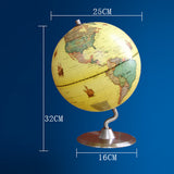 Maxbell 23cm ABS Geographical 360° Rotating World Map Ocean Globe Desktop Decor Teaching Aid Yellow