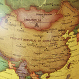 Maxbell 23cm ABS Geographical 360° Rotating World Map Ocean Globe Desktop Decor Teaching Aid Yellow