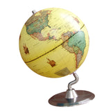 Maxbell 23cm ABS Geographical 360° Rotating World Map Ocean Globe Desktop Decor Teaching Aid Yellow