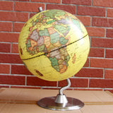 Maxbell 23cm ABS Geographical 360° Rotating World Map Ocean Globe Desktop Decor Teaching Aid Yellow
