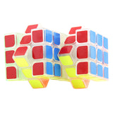 Maxbell 2in1 Conjoined Magic Cube Twist Puzzle Toy Brain Teaser Game Toy Gift - Clear