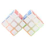 Maxbell 2in1 Conjoined Magic Cube Twist Puzzle Toy Brain Teaser Game Toy Gift - Clear