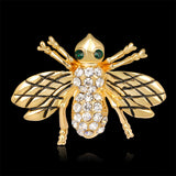 Maxbell Enamel Gold Rhinestone Honeybee Brooch Insect Bug Boutonniere Pin Jewelry