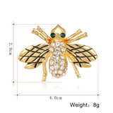 Maxbell Enamel Gold Rhinestone Honeybee Brooch Insect Bug Boutonniere Pin Jewelry