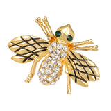 Maxbell Enamel Gold Rhinestone Honeybee Brooch Insect Bug Boutonniere Pin Jewelry