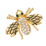 Maxbell Enamel Gold Rhinestone Honeybee Brooch Insect Bug Boutonniere Pin Jewelry