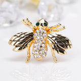 Maxbell Enamel Gold Rhinestone Honeybee Brooch Insect Bug Boutonniere Pin Jewelry