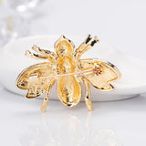 Maxbell Enamel Gold Rhinestone Honeybee Brooch Insect Bug Boutonniere Pin Jewelry