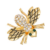 Maxbell Enamel Gold Rhinestone Honeybee Brooch Insect Bug Boutonniere Pin Jewelry