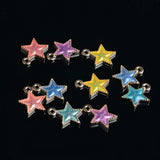 Maxbell 10 Piece Mixed Color Alloy Star Shape Pendants Charms Jewelry Making Findings