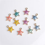 Maxbell 10 Piece Mixed Color Alloy Star Shape Pendants Charms Jewelry Making Findings