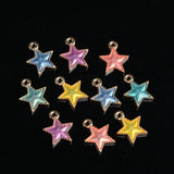 Maxbell 10 Piece Mixed Color Alloy Star Shape Pendants Charms Jewelry Making Findings