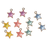 Maxbell 10 Piece Mixed Color Alloy Star Shape Pendants Charms Jewelry Making Findings