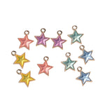 Maxbell 10 Piece Mixed Color Alloy Star Shape Pendants Charms Jewelry Making Findings