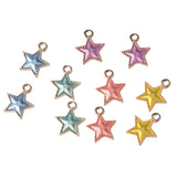 Maxbell 10 Piece Mixed Color Alloy Star Shape Pendants Charms Jewelry Making Findings