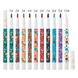 Maxbell Women Pro Eye Makeup Beauty Cosmetic Waterproof Smudge-Proof Glitter Matte Eye Shadow Pen Pencil Crayon Brown Matte #4