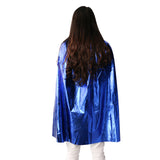 Maxbell Lightweight Metallic Cloak Cape Halloween Party Stage Cosplay Stage Performing Fancy Dress Costume Accessory Blue