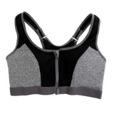 Maxbell Women Girls Fashionable Front Zippered Design Shock Absorber Sports Bra High Impact Yoga Gym Fitness Racerback M