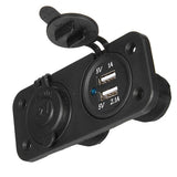 Maxbell Waterproof Car Motorcycle Dual USB Adapter Cigarette Lighter Charger Socket