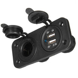 Maxbell Waterproof Car Motorcycle Dual USB Adapter Cigarette Lighter Charger Socket