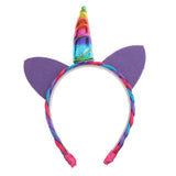 Maxbell Festival Christmas Rainbow Decorative Unicorn Horn Pony Hair Hoop Party Kids Headband Dress up Cosplay Novelty Gift