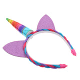 Maxbell Festival Christmas Rainbow Decorative Unicorn Horn Pony Hair Hoop Party Kids Headband Dress up Cosplay Novelty Gift