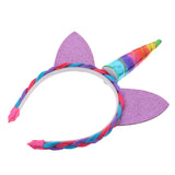 Maxbell Festival Christmas Rainbow Decorative Unicorn Horn Pony Hair Hoop Party Kids Headband Dress up Cosplay Novelty Gift