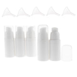 Maxbell 5pcs/pack Airless Pump Bottle Empty Vacuum for Refillable Container Cosmetic Cream Lotion Serum Liquid 0.5oz 15ml With 5 Funnels