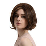 Maxbell Natural Synthetic Women Curly Wig Short Wavy Fluffy Full Wigs Cosplay Brown