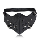 Maxbell Steampunk Punk Rock Biker Gothic PU Leather Rivet Half-face Mask Masquerade