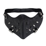 Maxbell Steampunk Punk Rock Biker Gothic PU Leather Rivet Half-face Mask Masquerade