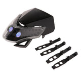 Maxbell Black Motorcycle 12V 10W White LED Light Fighter Headlamp Fairing Kit Custom