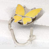 Maxbell Butterfly Rhinestone Folding Handbag Tote Table Holder Yellow