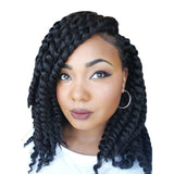 Maxbell Women Black Curly Wavy Middle Braid Parting Natural Synthetic Hair Full Wig