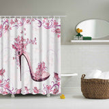 Maxbell Waterproof Polyester Bathroom Shower Sheer Curtain Panel w/Hook High-heel