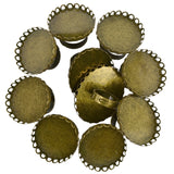 Maxbell Pack of 10Adjustable Brass DIY Blank Oval Flower Ring Base for 30x40mm Cabochon