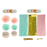 Maxbell Set of 20pcs Tissue Paper Flowers Pom Poms Tassels Paper Garland Party Decora